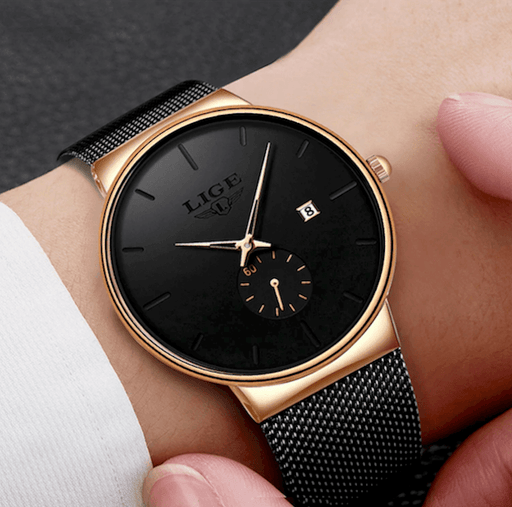 Men or Women Watches Luxury Ultra Thin Stainless Mesh Band