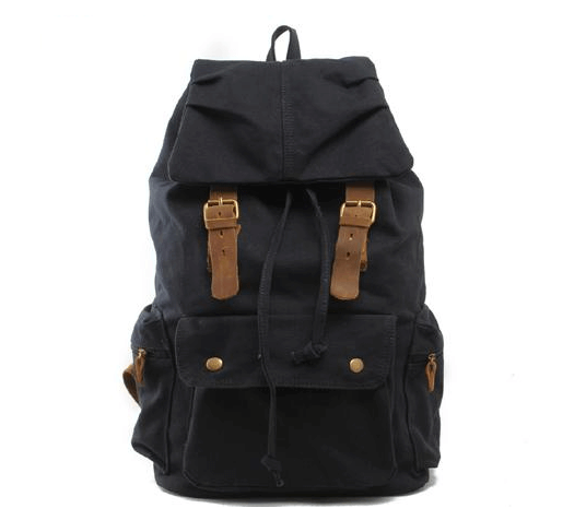 20-35L Outdoor Canvas Vintage Leather Strap Backpack