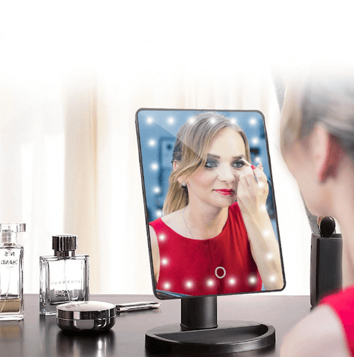 Womens Makeup Vanity Mirror Touch Screen 24 LED Lights 180 Rotating