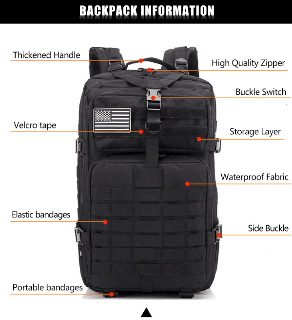 50L Quality TAC 900D Waterproof Mid Size Backpack
