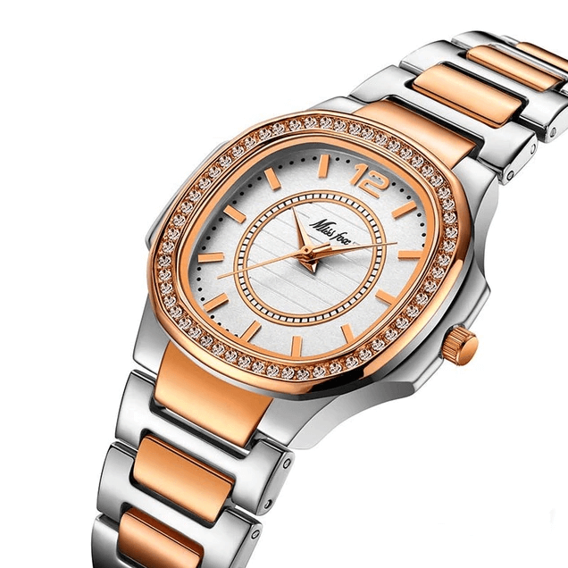 Watches for Women Swiss Luxury Silver Gold Diamond Inlay