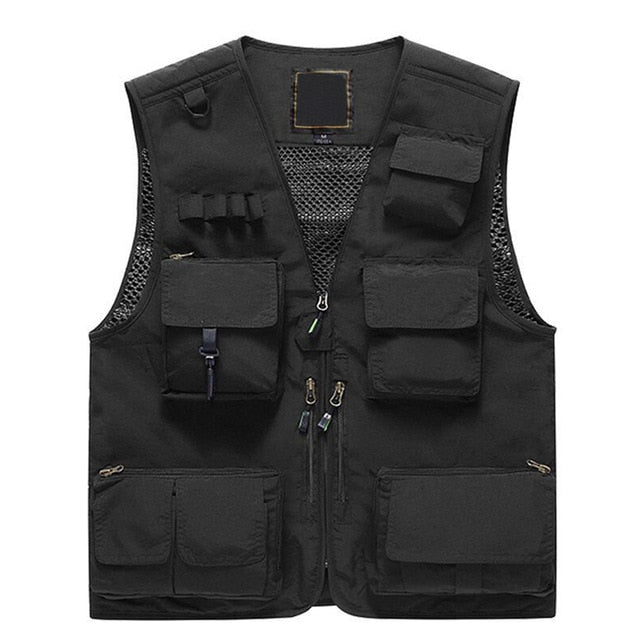 Outdoor Cargo Fishing Vests Multi-pockets Thin Plus Size