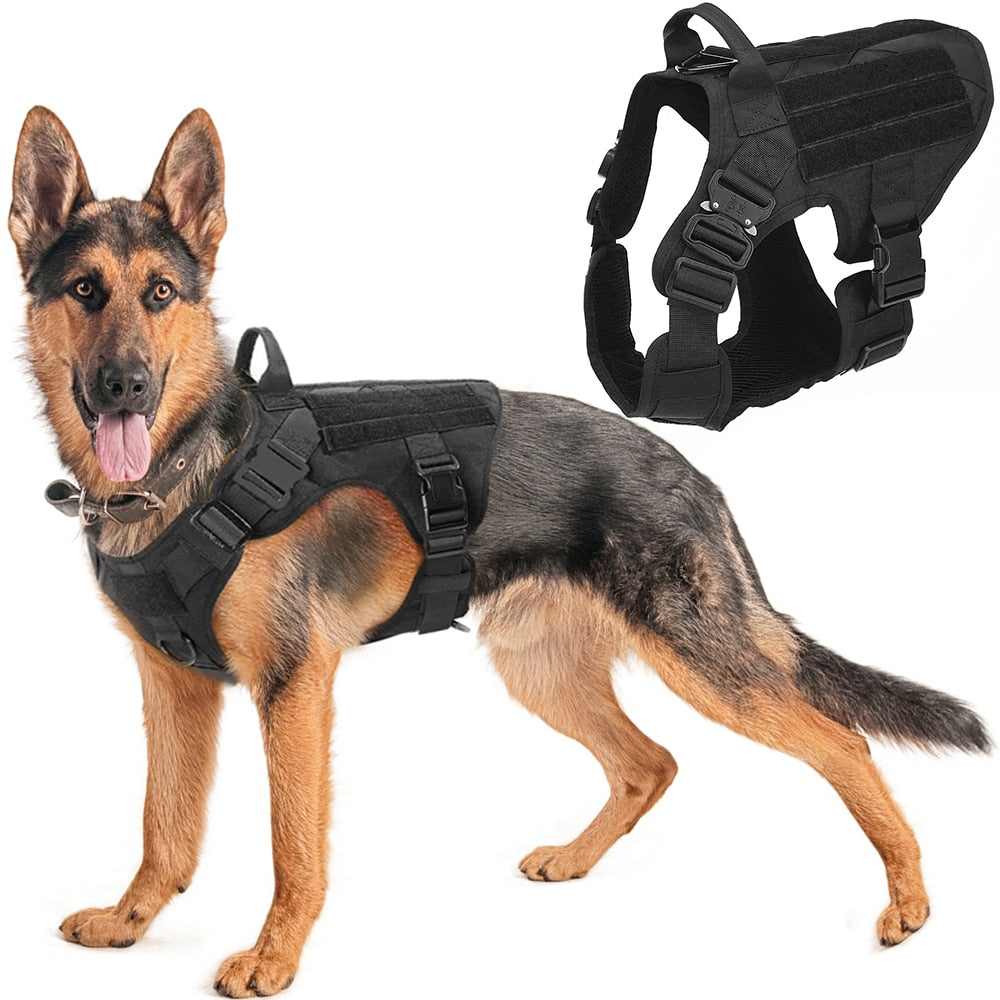 Military Style Adjustable Dog Vest Harness Optional Leash