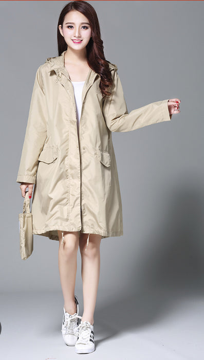 Women Stylish Rain Poncho with Hood Colors M L Plus