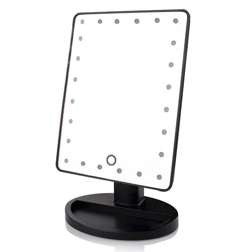 Women's Makeup Vanity Mirror Touch Screen 24 LED Lights 180 Rotating